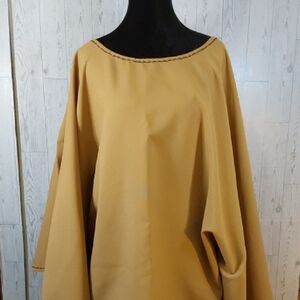 2 Pc. Camel Tan Poncho Style Dolman Sleeves Top and Skirt
